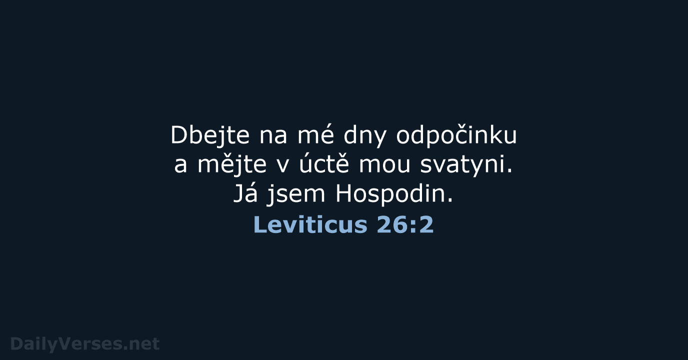 Leviticus 26:2 - ČEP