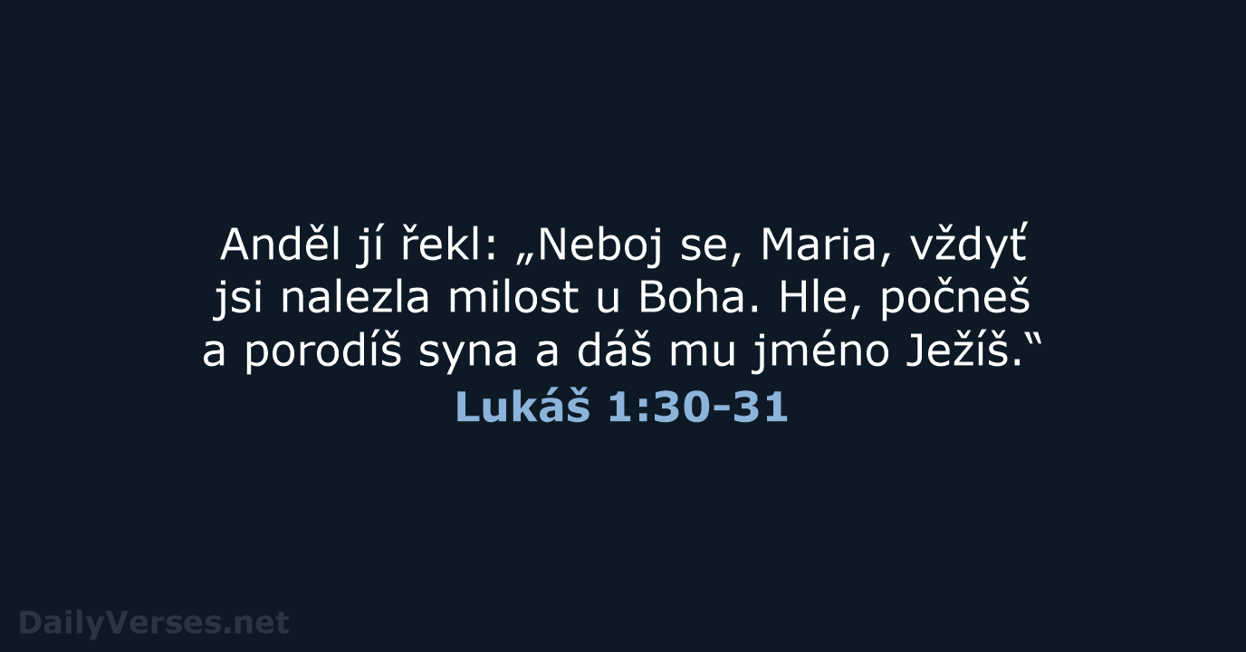 Lukáš 1:30-31 - ČEP