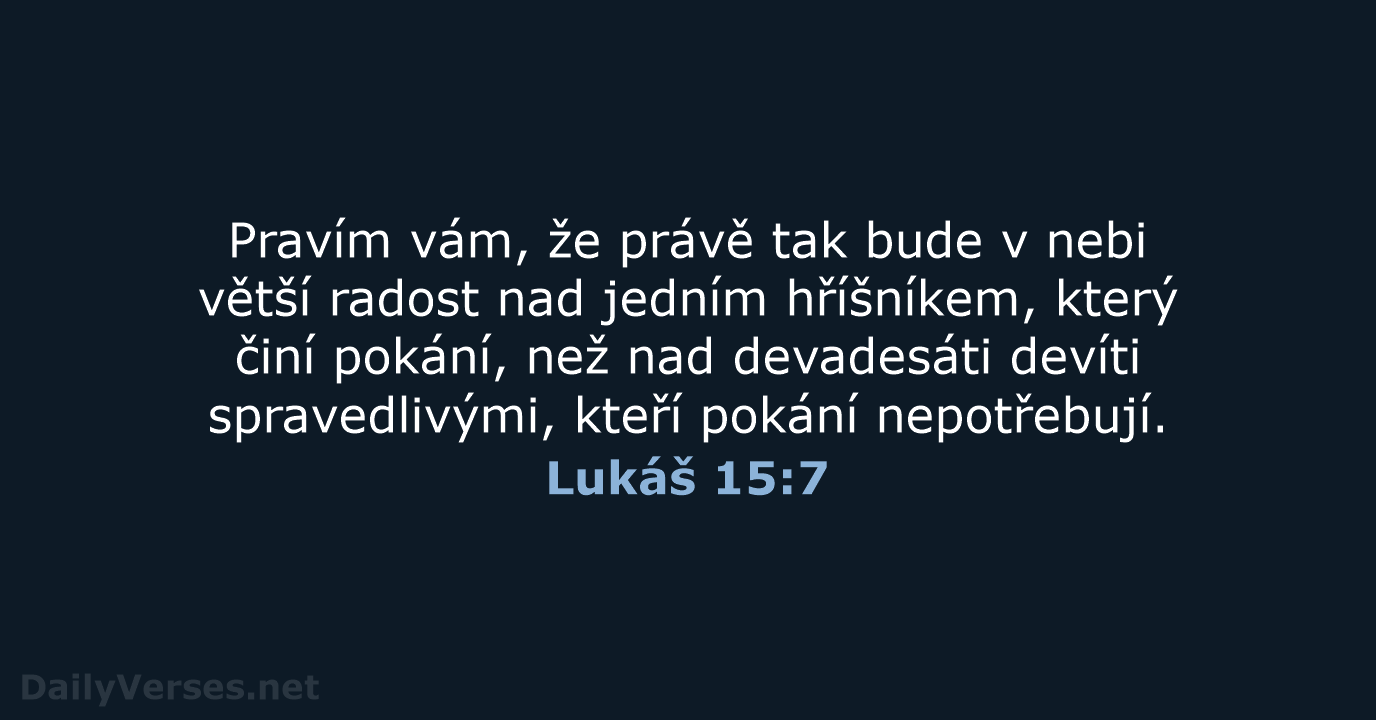 Lukáš 15:7 - ČEP