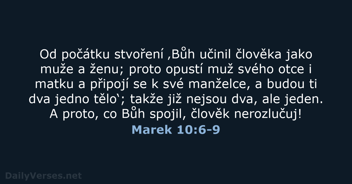 Marek 10:6-9 - ČEP
