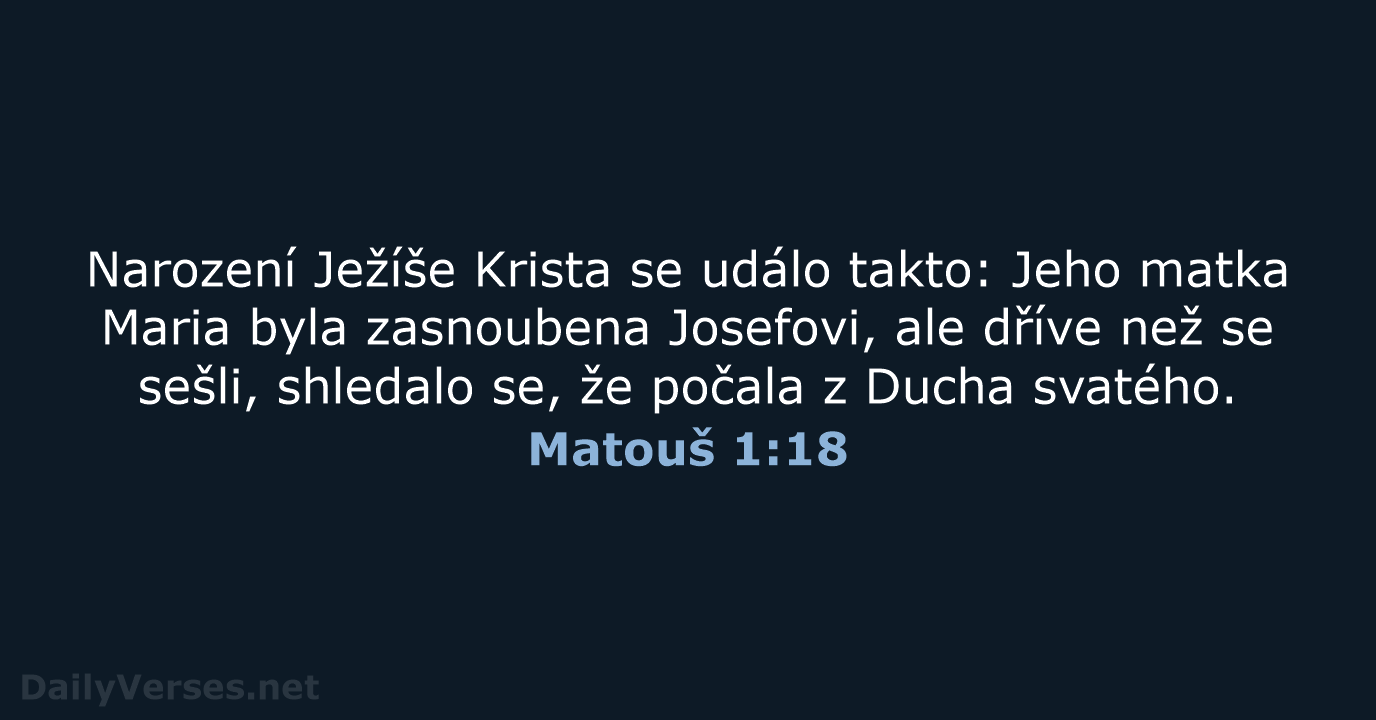 Matouš 1:18 - ČEP