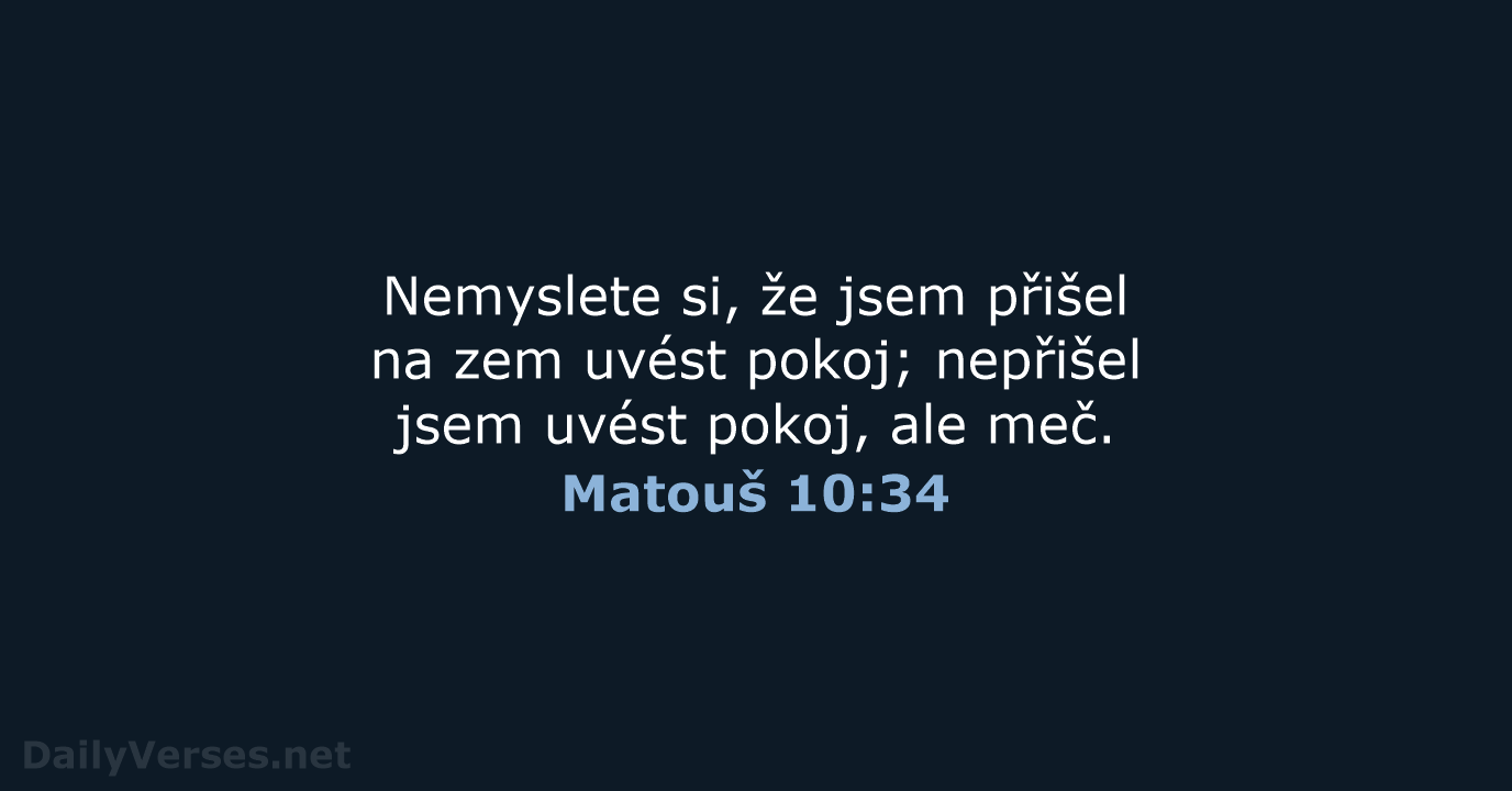 Matouš 10:34 - ČEP