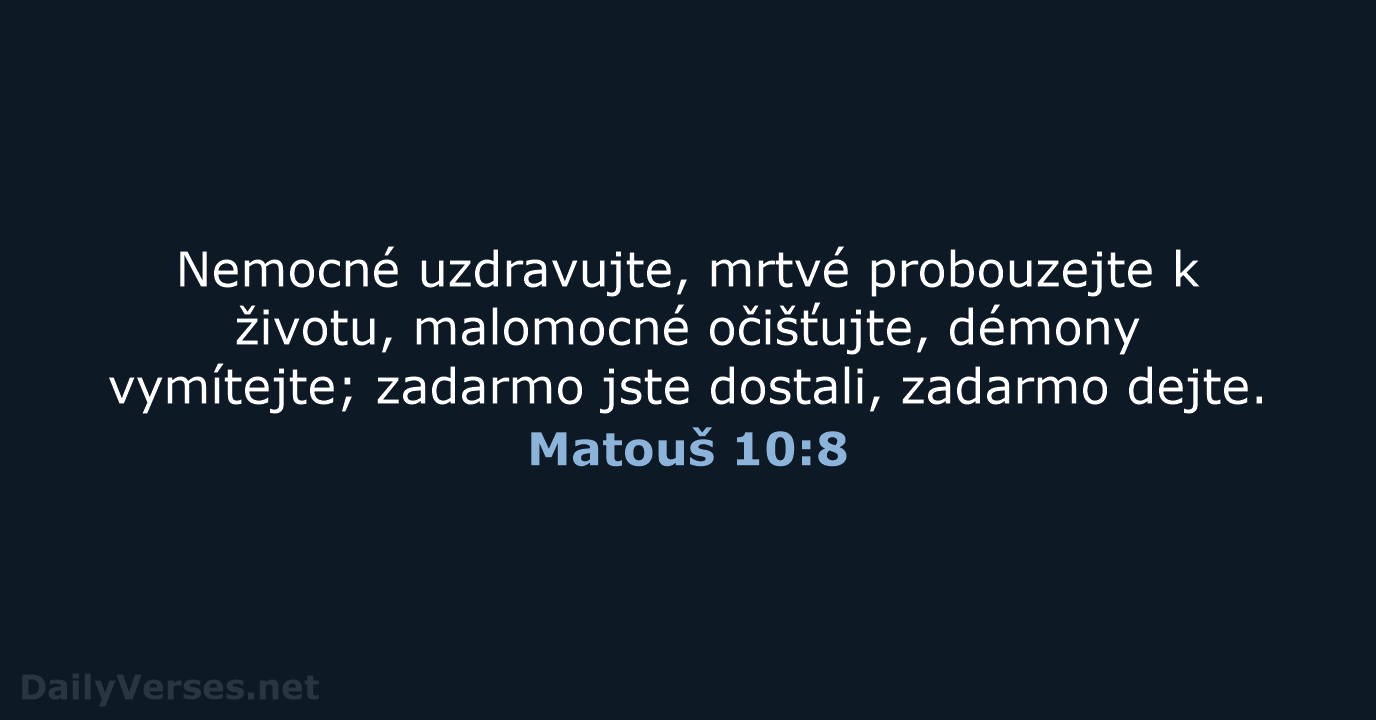 Matouš 10:8 - ČEP