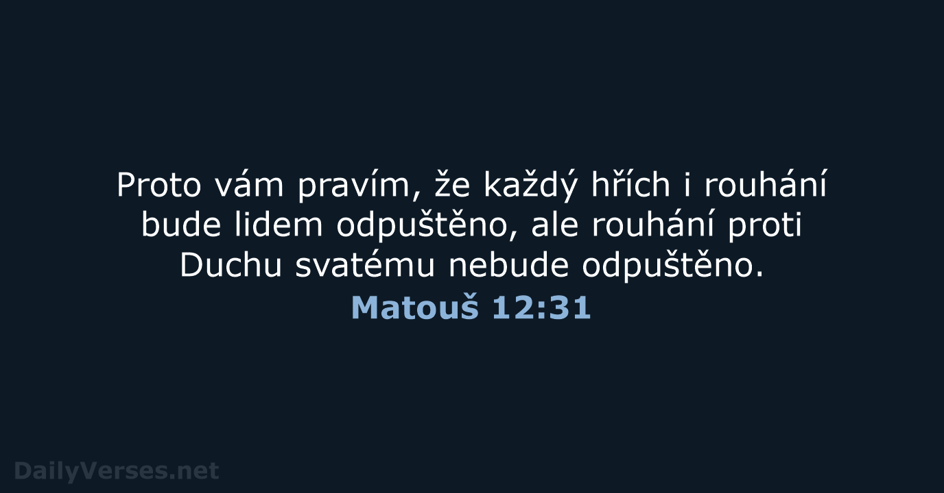 Matouš 12:31 - ČEP