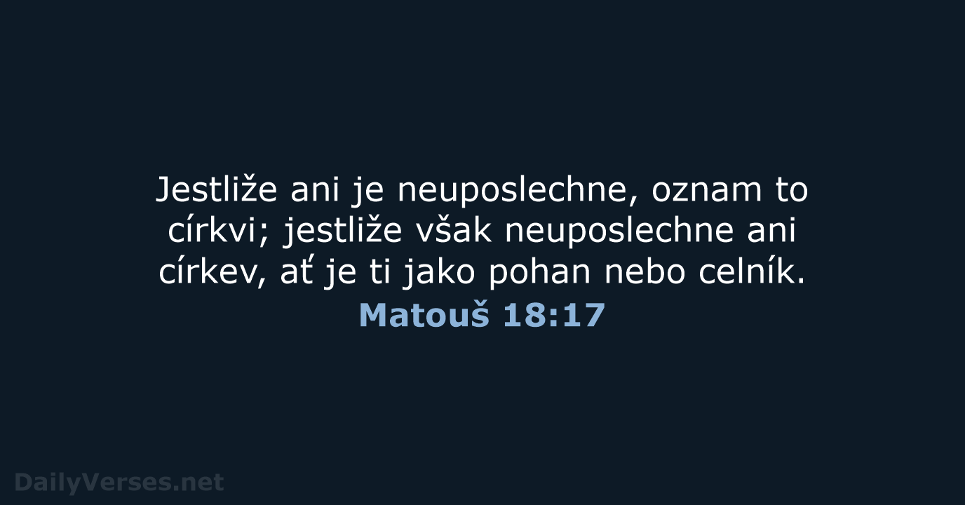 Matouš 18:17 - ČEP