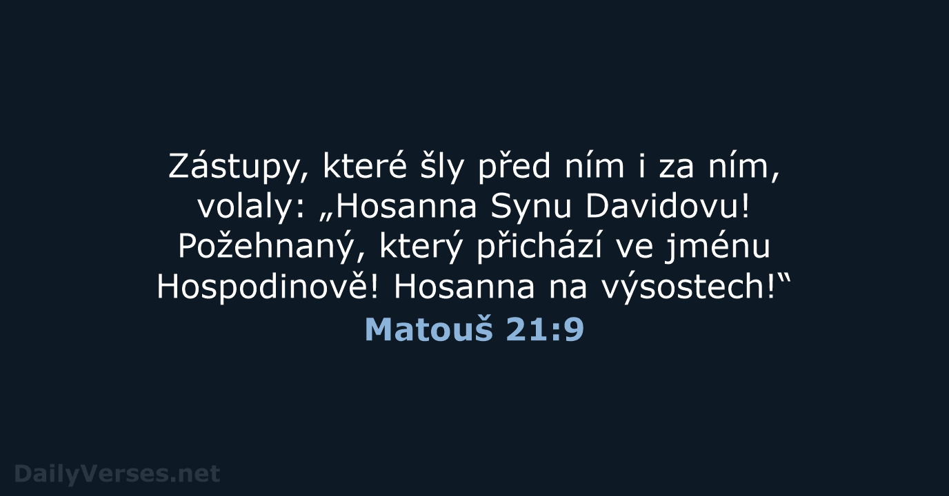 Matouš 21:9 - ČEP
