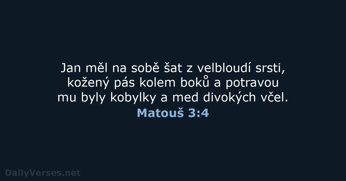 Matouš 3:4 - ČEP