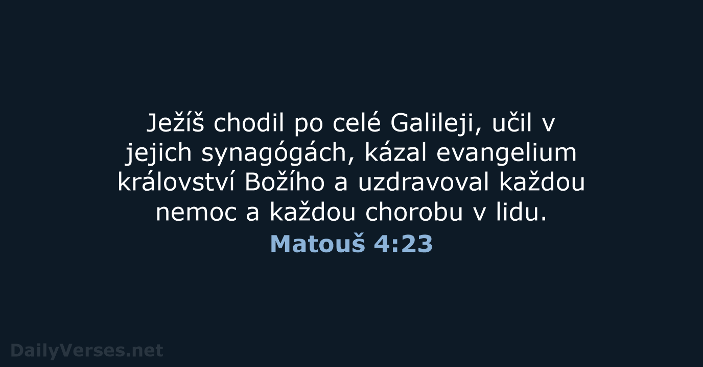 Matouš 4:23 - ČEP