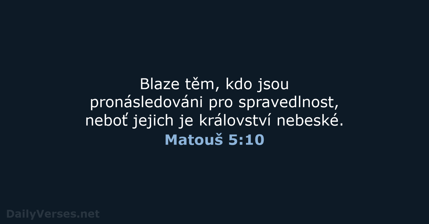 Matouš 5:10 - ČEP