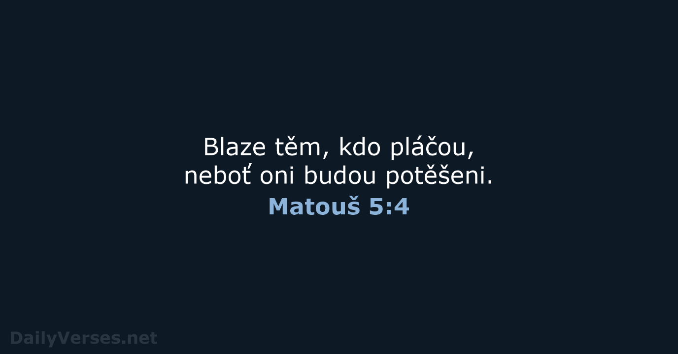 Matouš 5:4 - ČEP