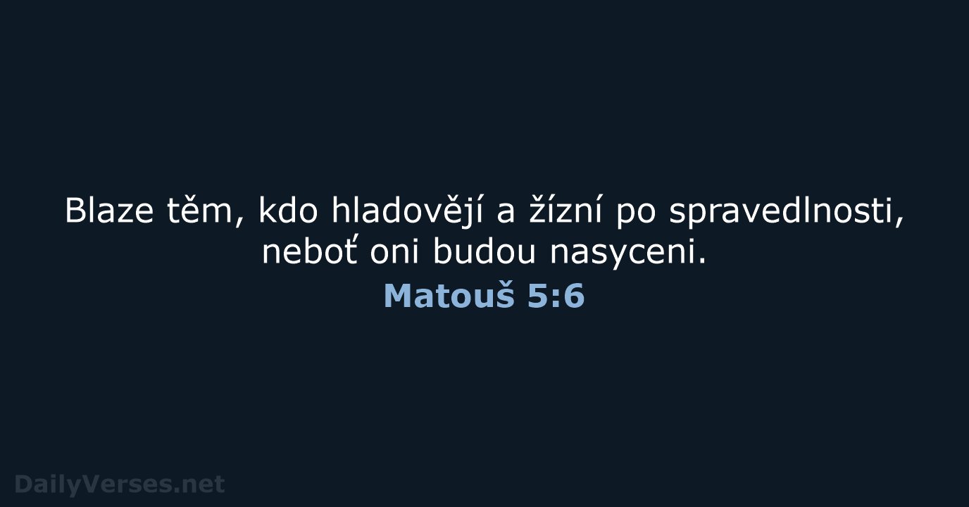 Matouš 5:6 - ČEP