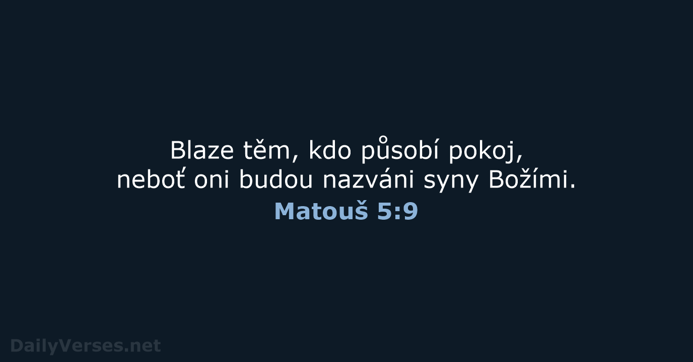 Matouš 5:9 - ČEP