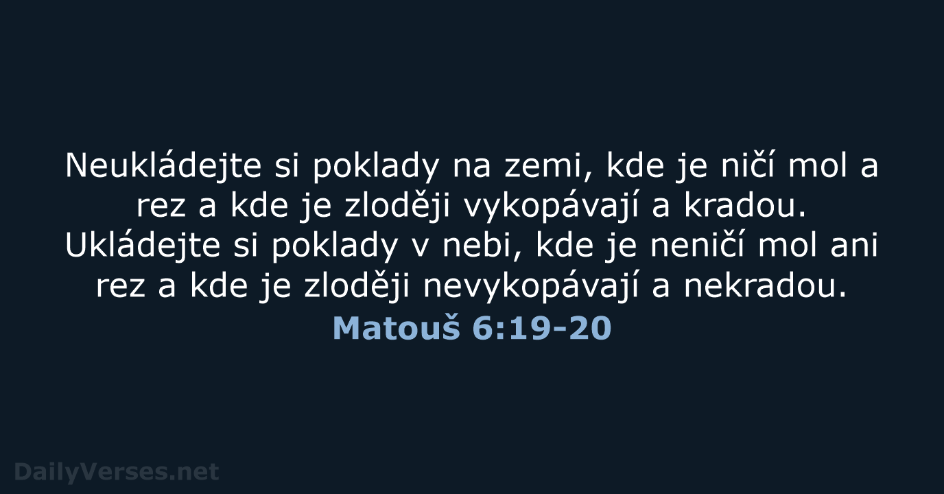 Matouš 6:19-20 - ČEP