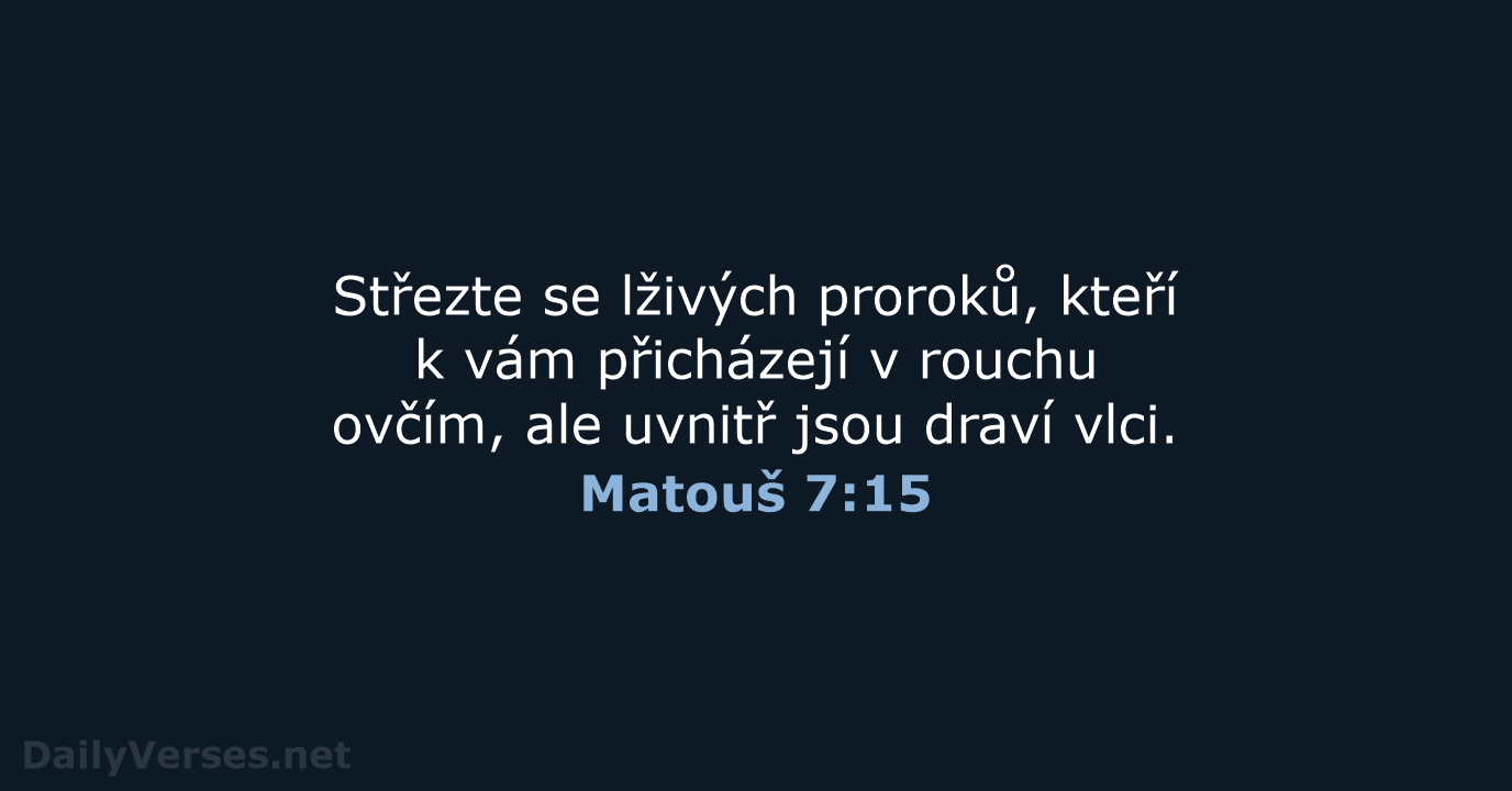 Matouš 7:15 - ČEP