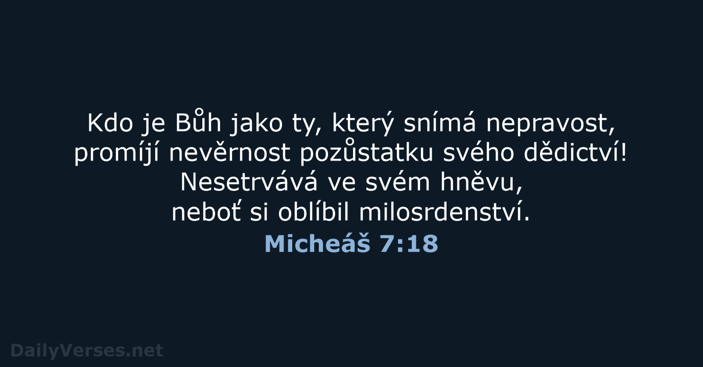 Micheáš 7:18 - ČEP
