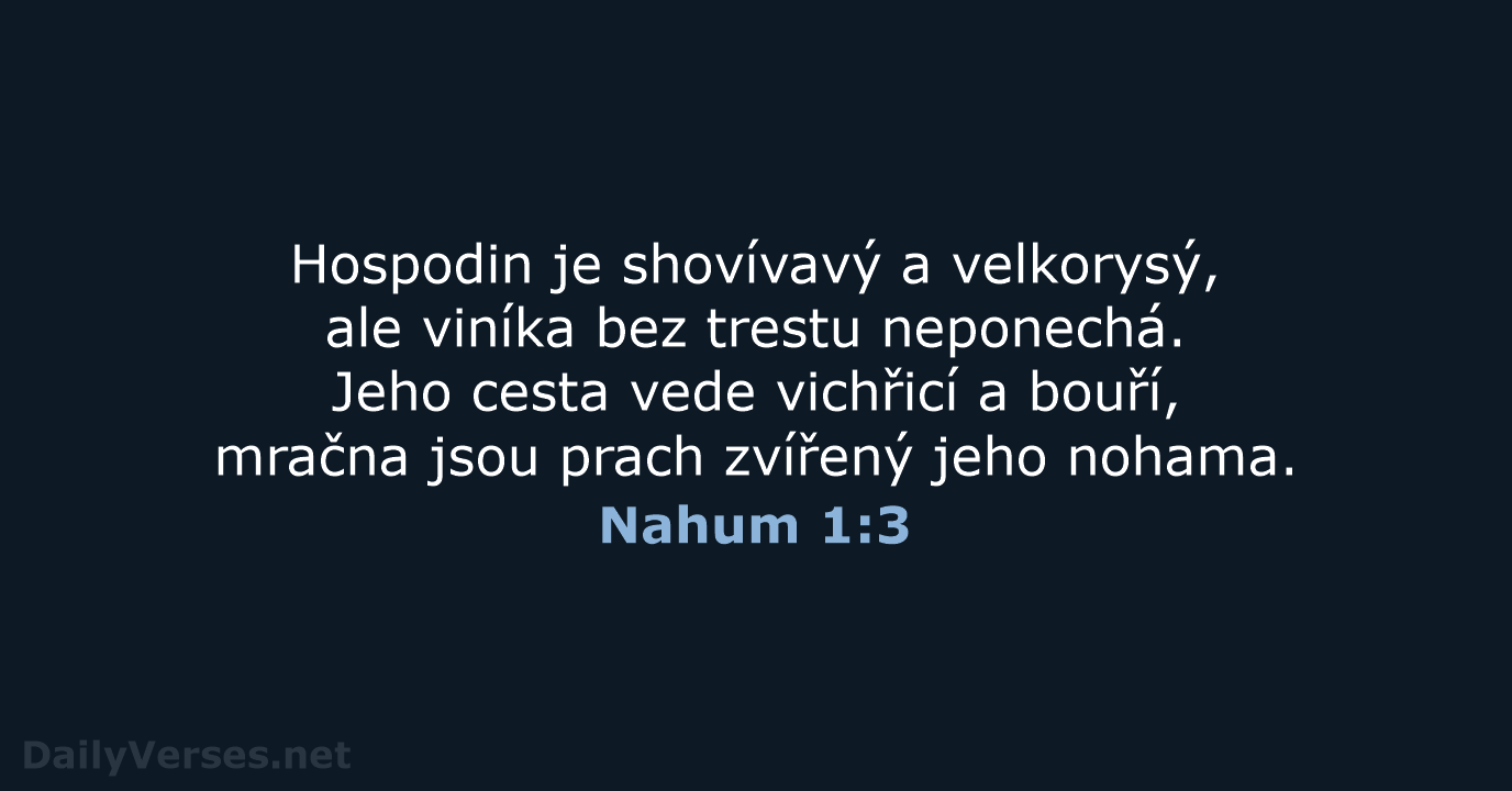 Nahum 1:3 - ČEP