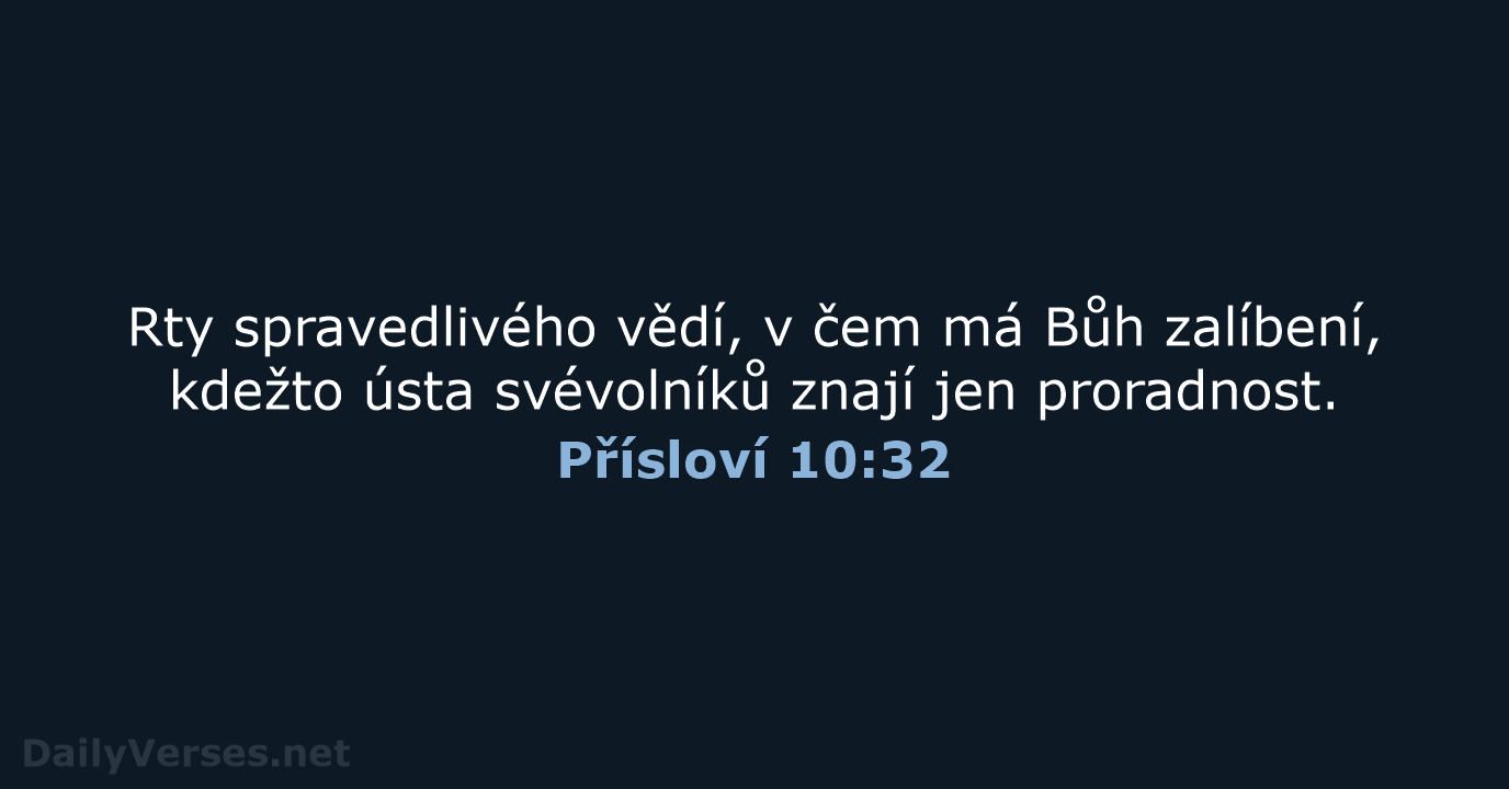 Přísloví 10:32 - ČEP