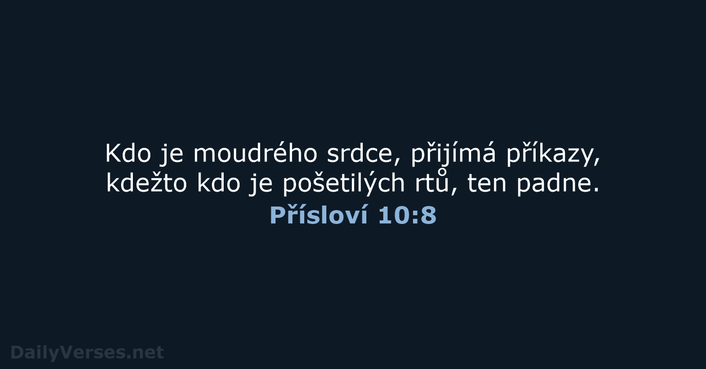 Přísloví 10:8 - ČEP