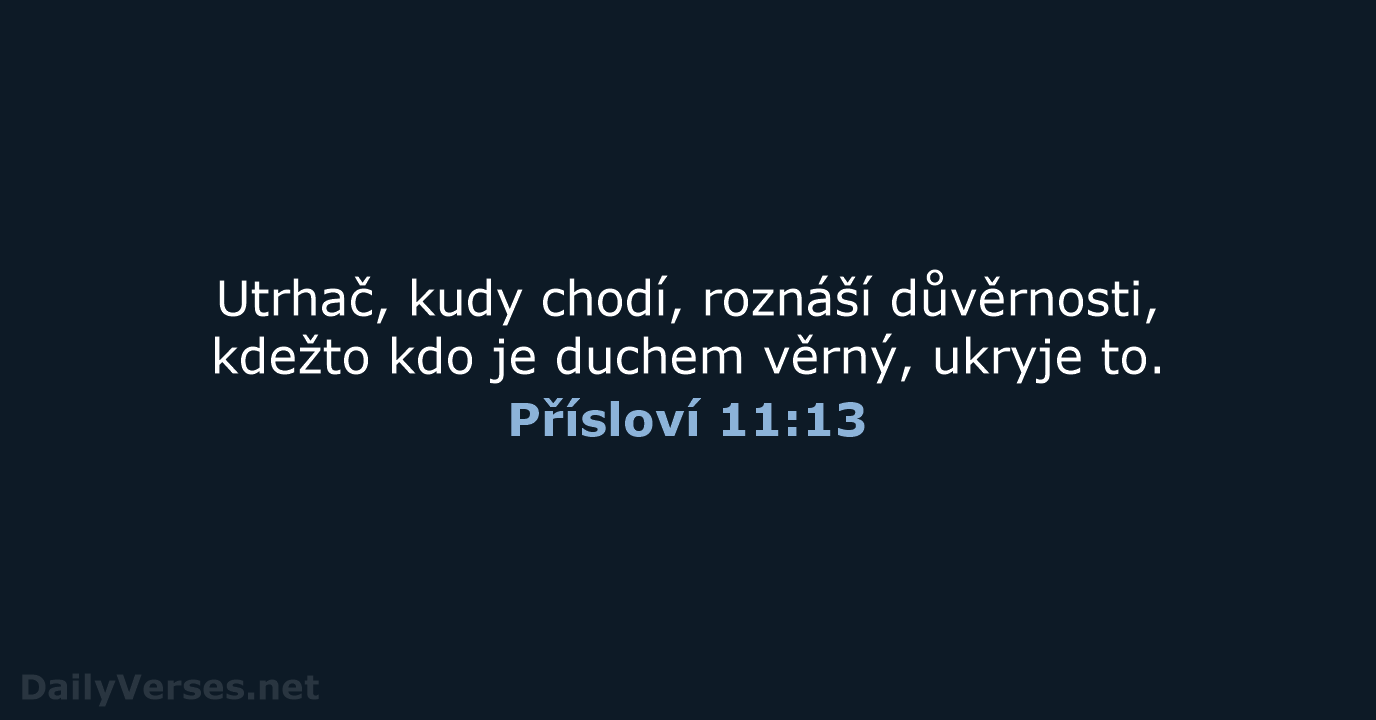 Přísloví 11:13 - ČEP