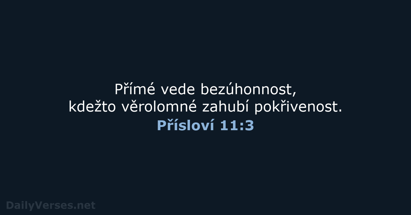 Přísloví 11:3 - ČEP