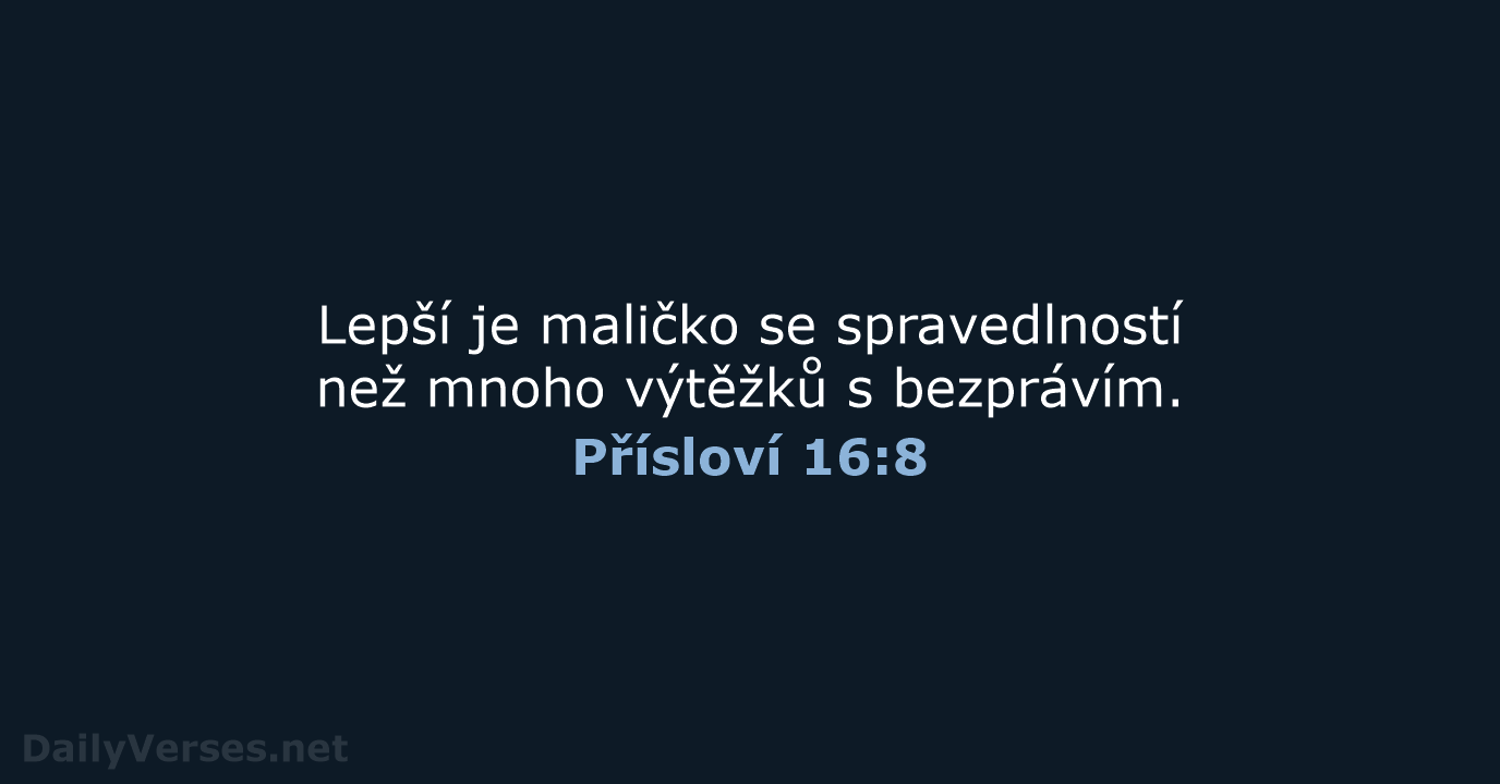 Přísloví 16:8 - ČEP