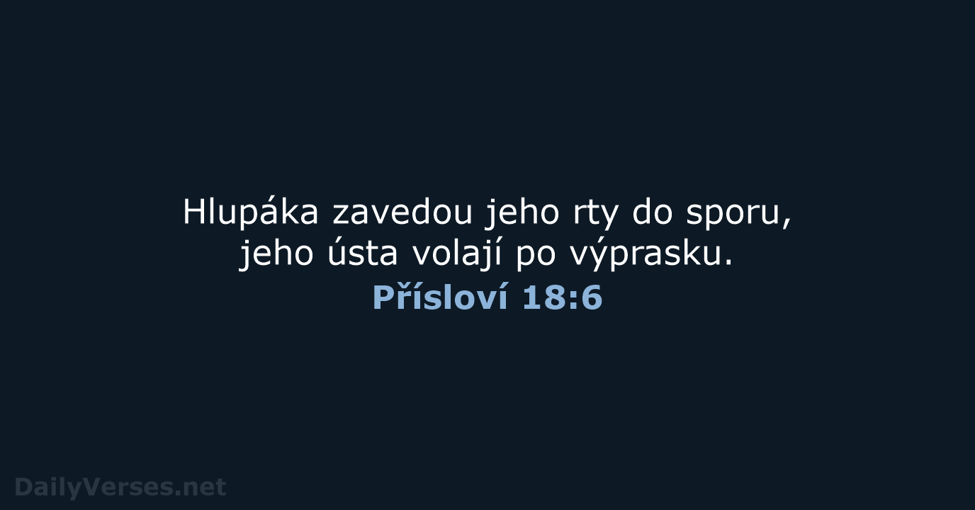Přísloví 18:6 - ČEP
