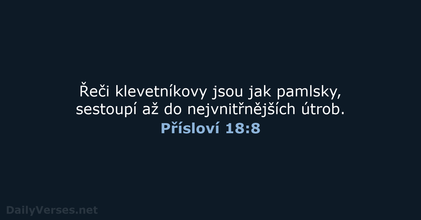 Přísloví 18:8 - ČEP