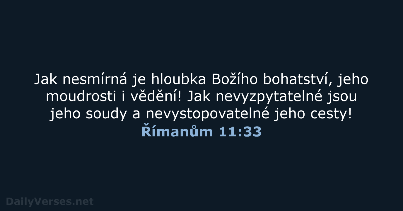 Římanům 11:33 - ČEP