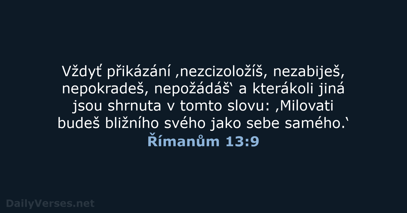 Římanům 13:9 - ČEP