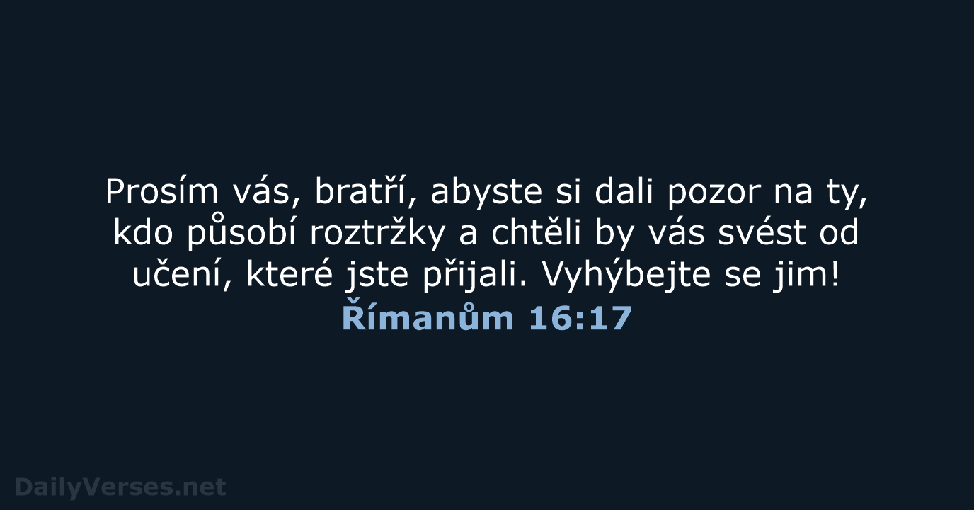 Římanům 16:17 - ČEP