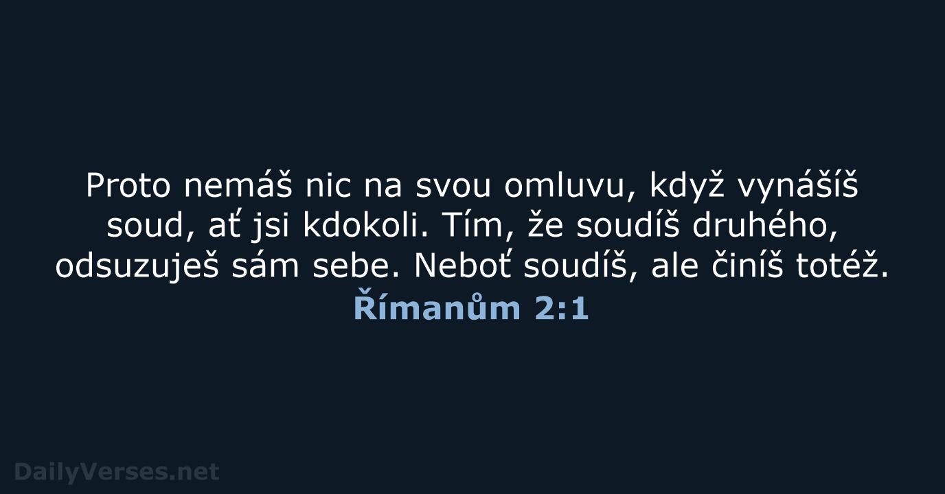 Římanům 2:1 - ČEP