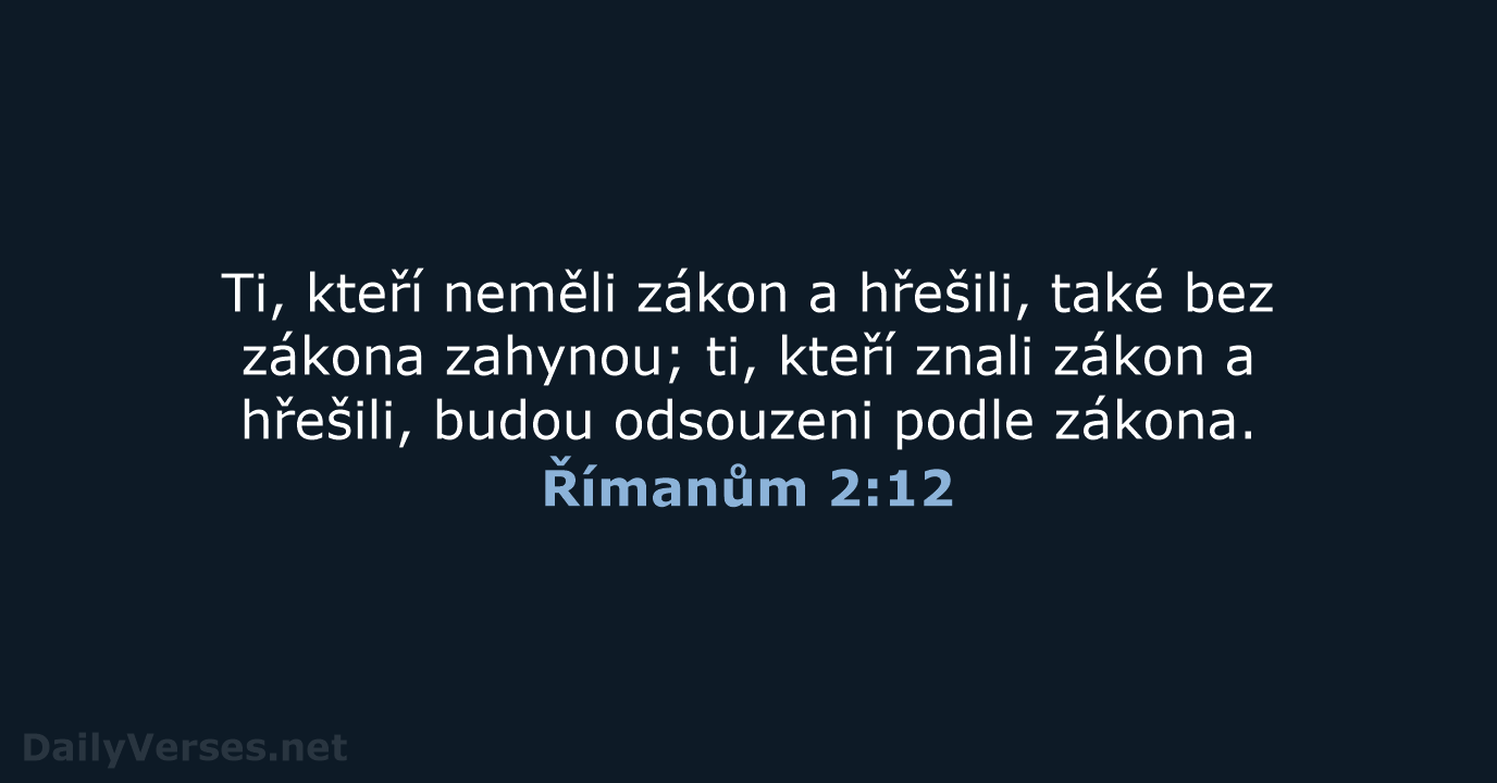 Římanům 2:12 - ČEP