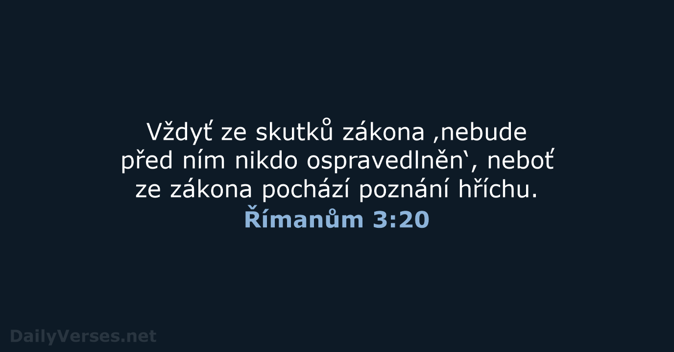 Římanům 3:20 - ČEP
