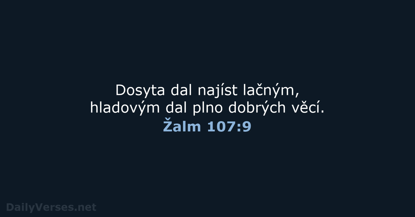 Žalm 107:9 - ČEP