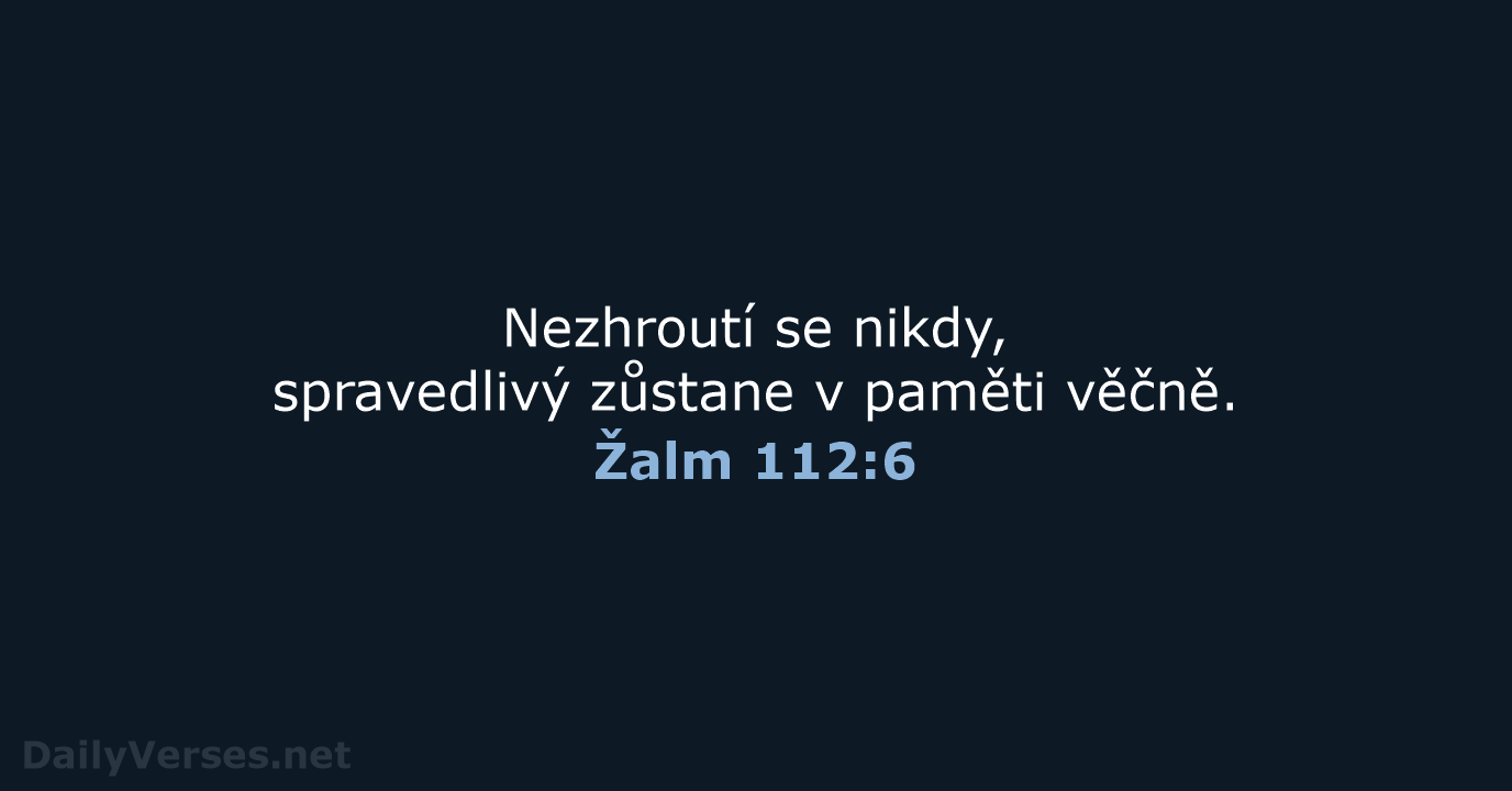 Žalm 112:6 - ČEP