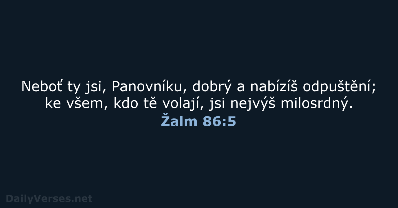 Žalm 86:5 - ČEP