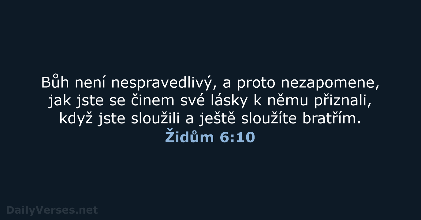 Židům 6:10 - ČEP