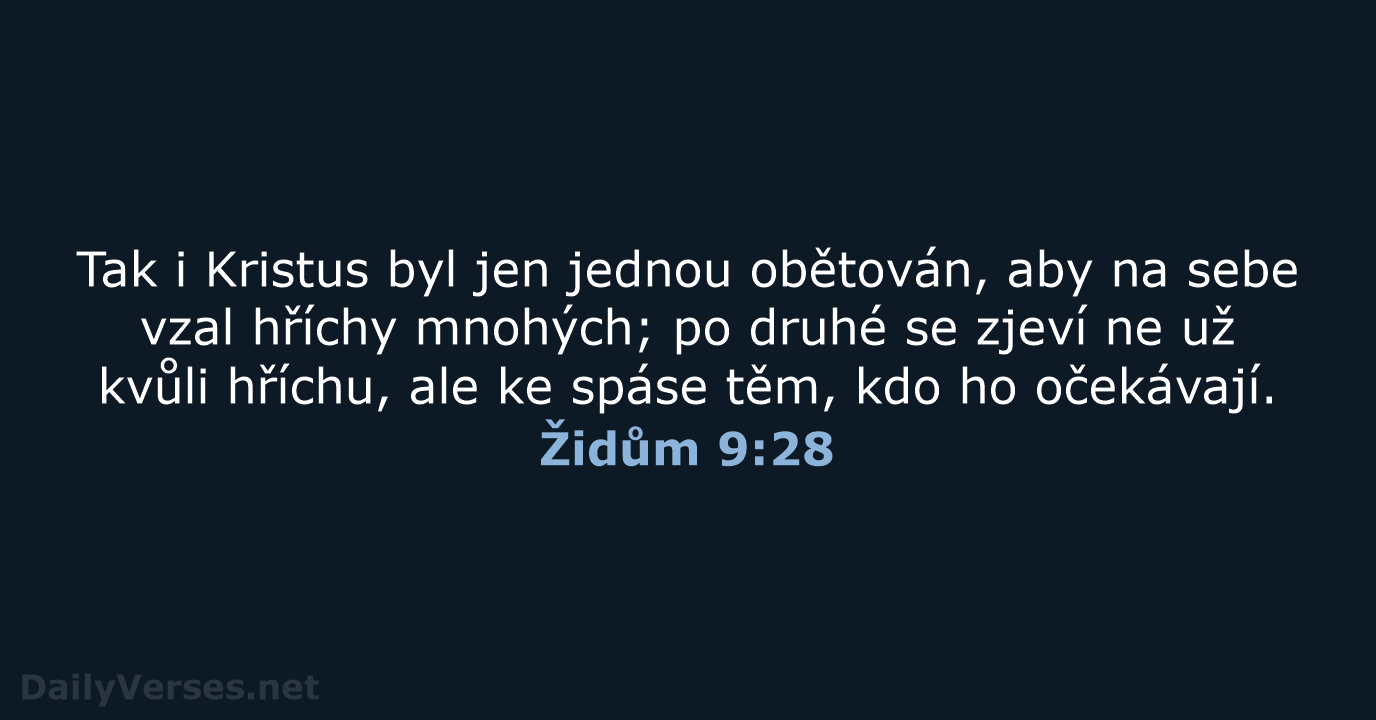 Židům 9:28 - ČEP
