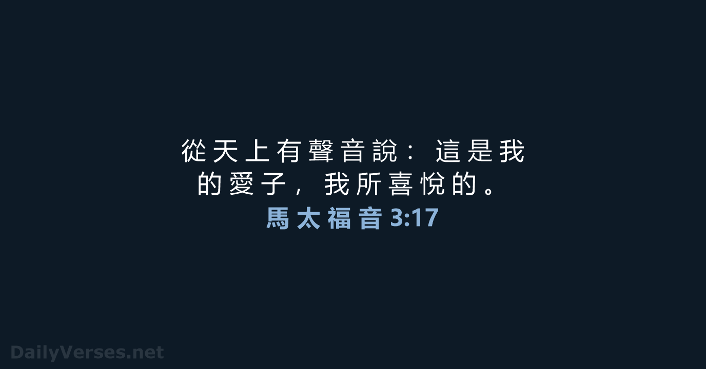 馬 太 福 音 3:17 - CUV