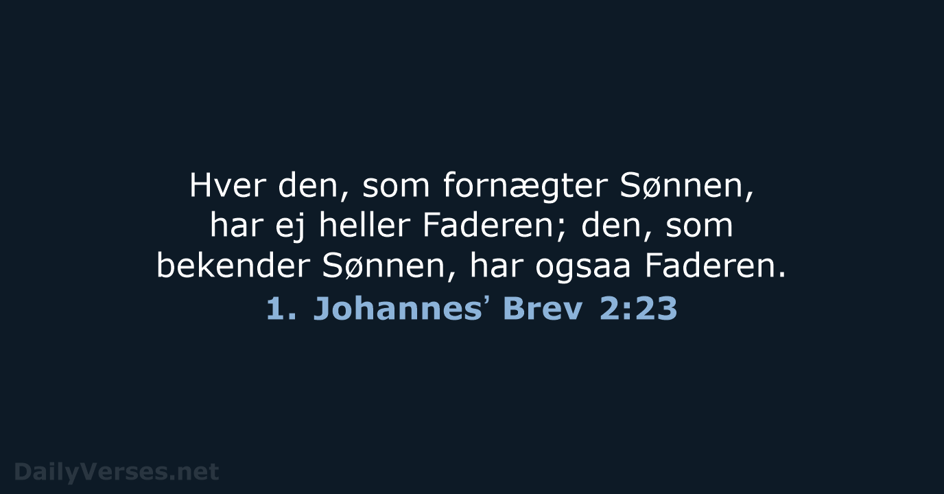 1. Johannesʼ Brev 2:23 - DA1871