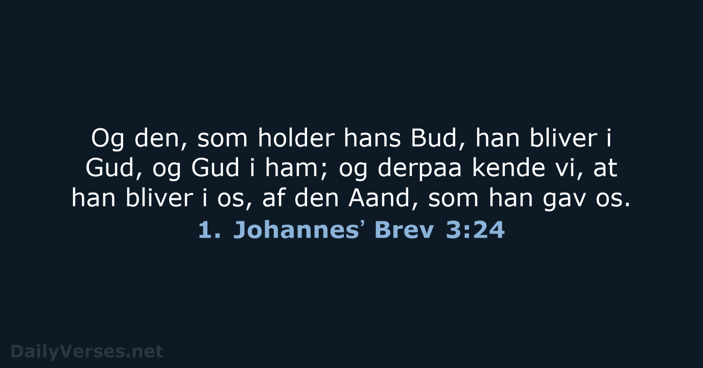1. Johannesʼ Brev 3:24 - DA1871