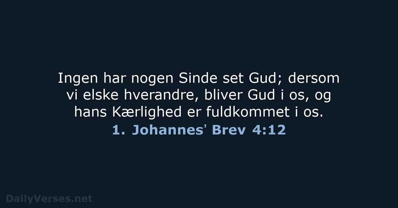 1. Johannesʼ Brev 4:12 - DA1871