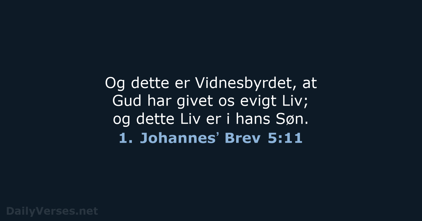 1. Johannesʼ Brev 5:11 - DA1871