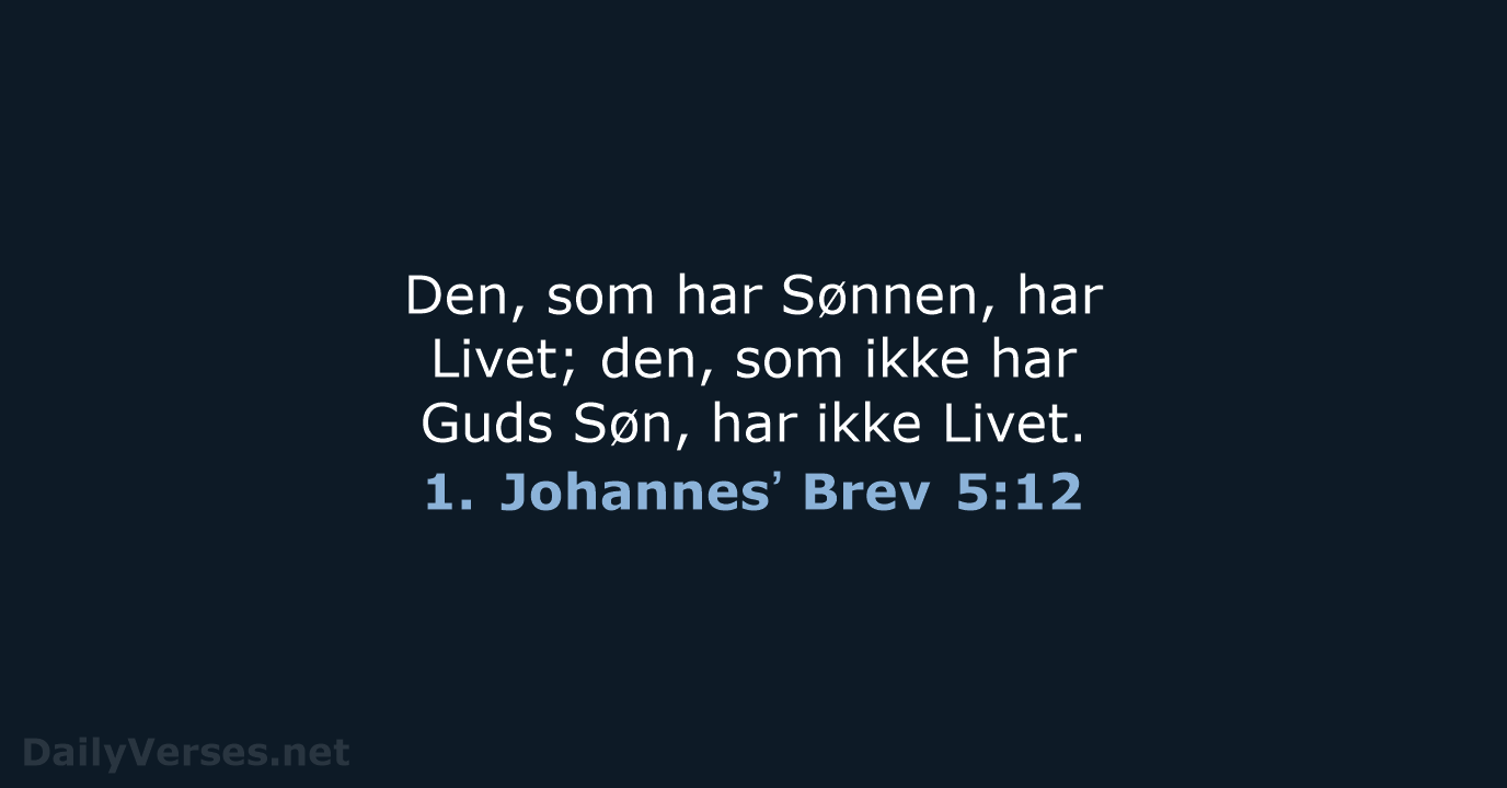 1. Johannesʼ Brev 5:12 - DA1871
