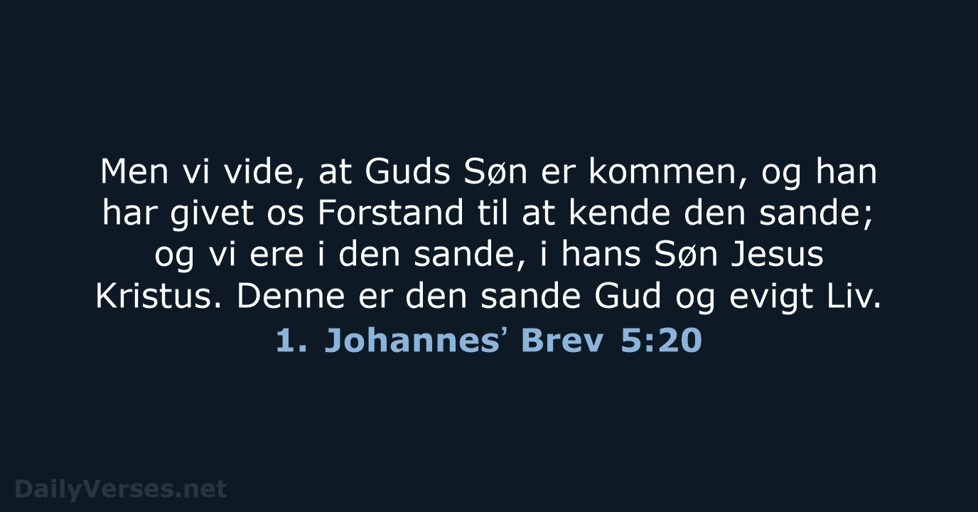 1. Johannesʼ Brev 5:20 - DA1871