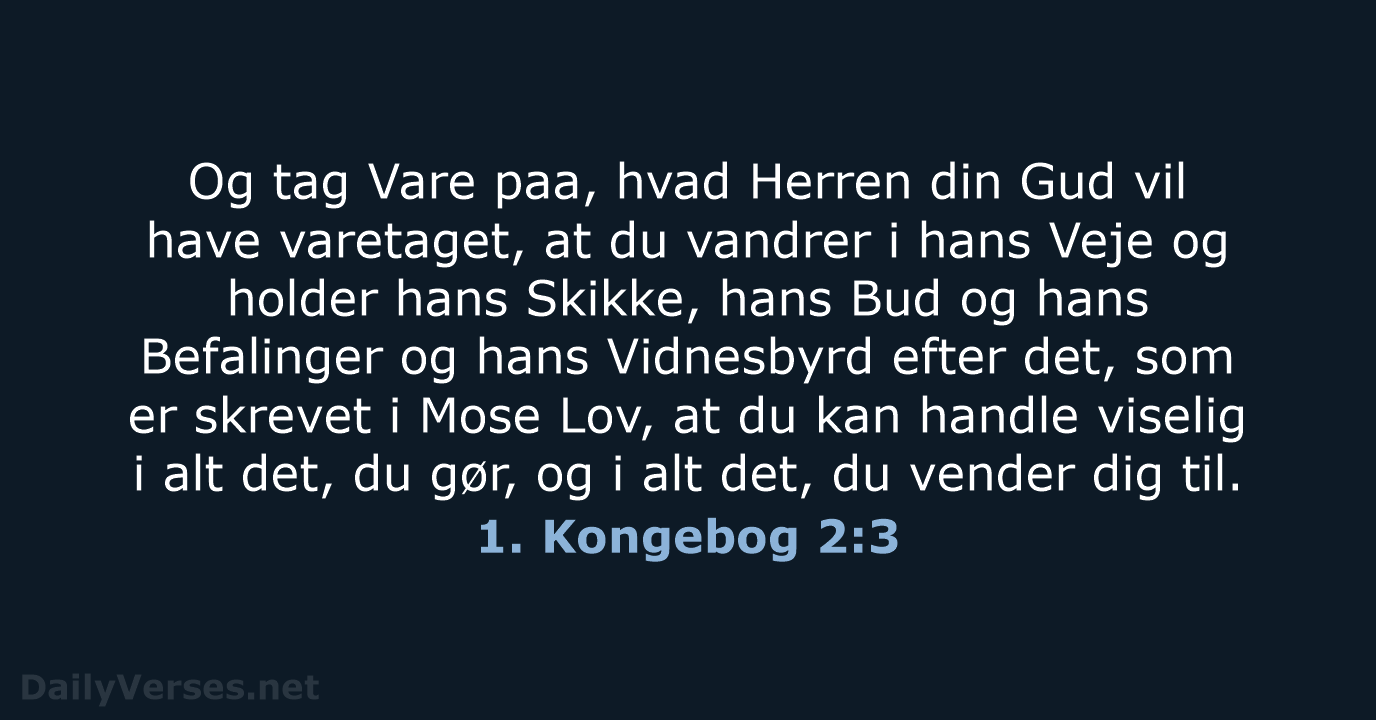 1. Kongebog 2:3 - DA1871