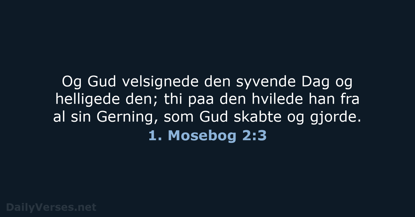 1. Mosebog 2:3 - DA1871