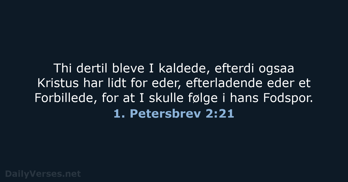 1. Petersbrev 2:21 - DA1871