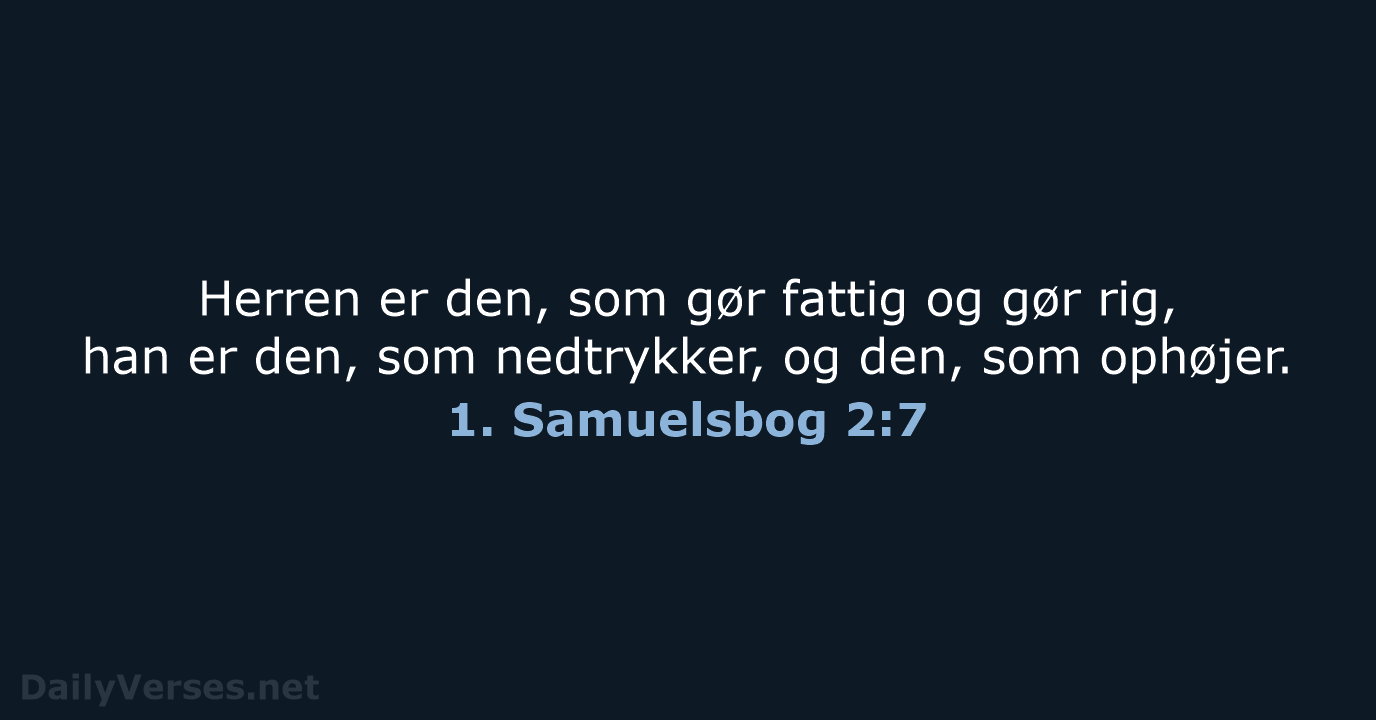 1. Samuelsbog 2:7 - DA1871