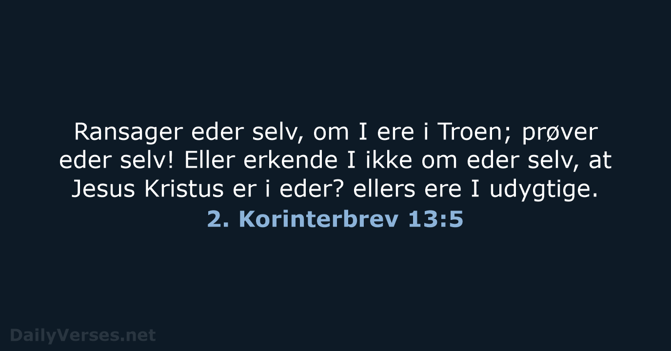 2. Korinterbrev 13:5 - DA1871